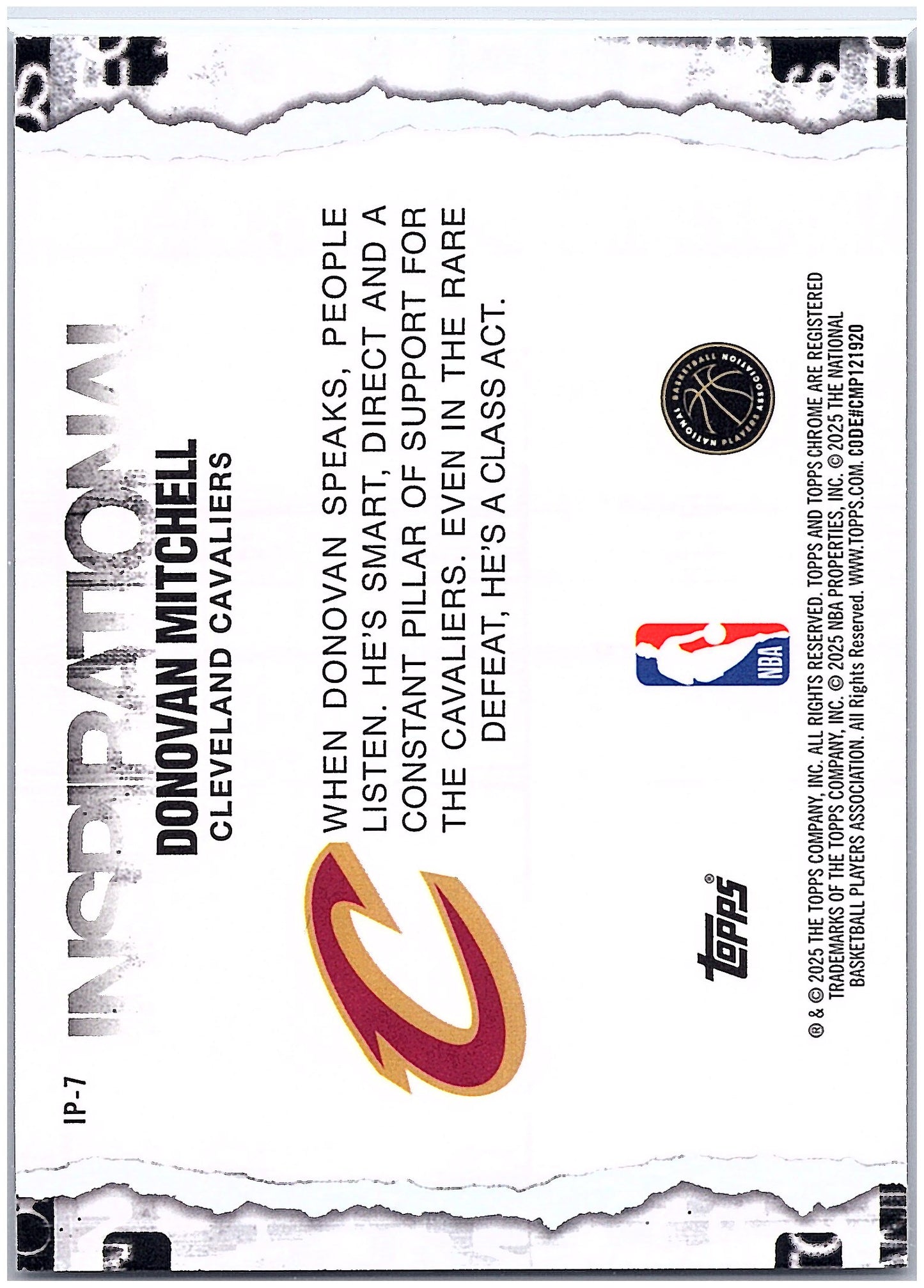 2025-26 Topps Chrome #IP-7 Donovan Mitchell Inspirational