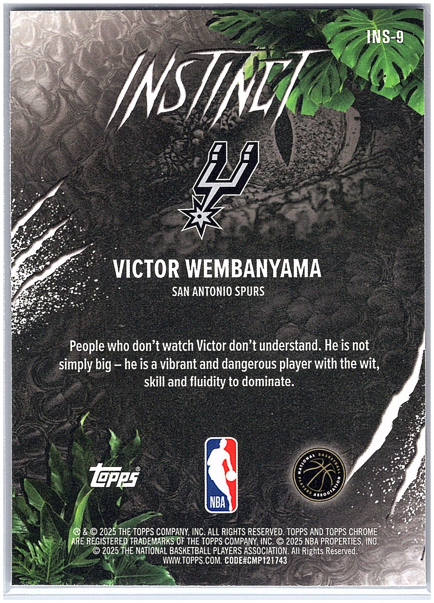 2025-26 Topps Chrome #INS-9 Victor Wembanyama Instinct