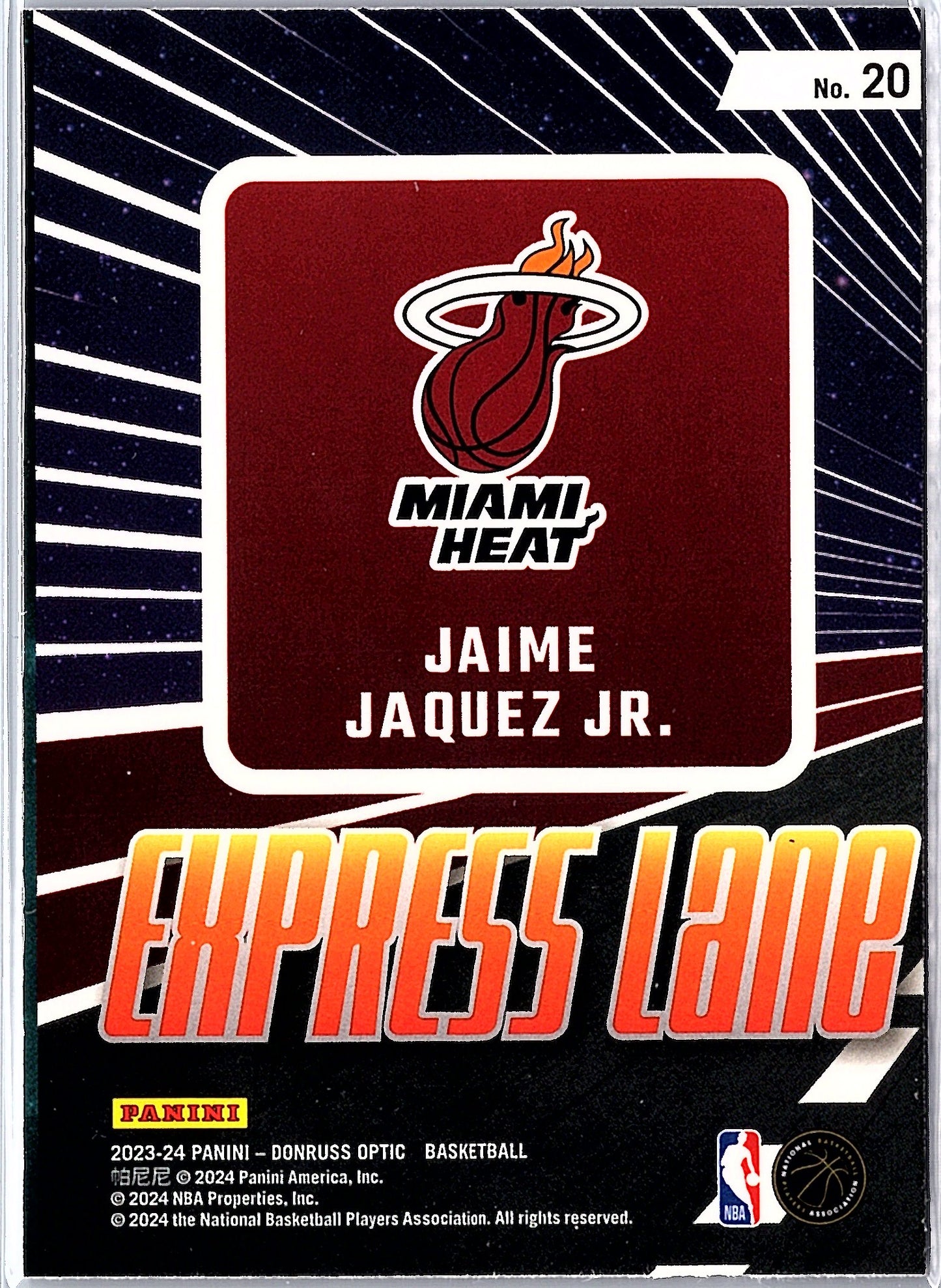 2023-24 Donruss Optic #20 Jaime Jaquez Jr. Express Lane Purple