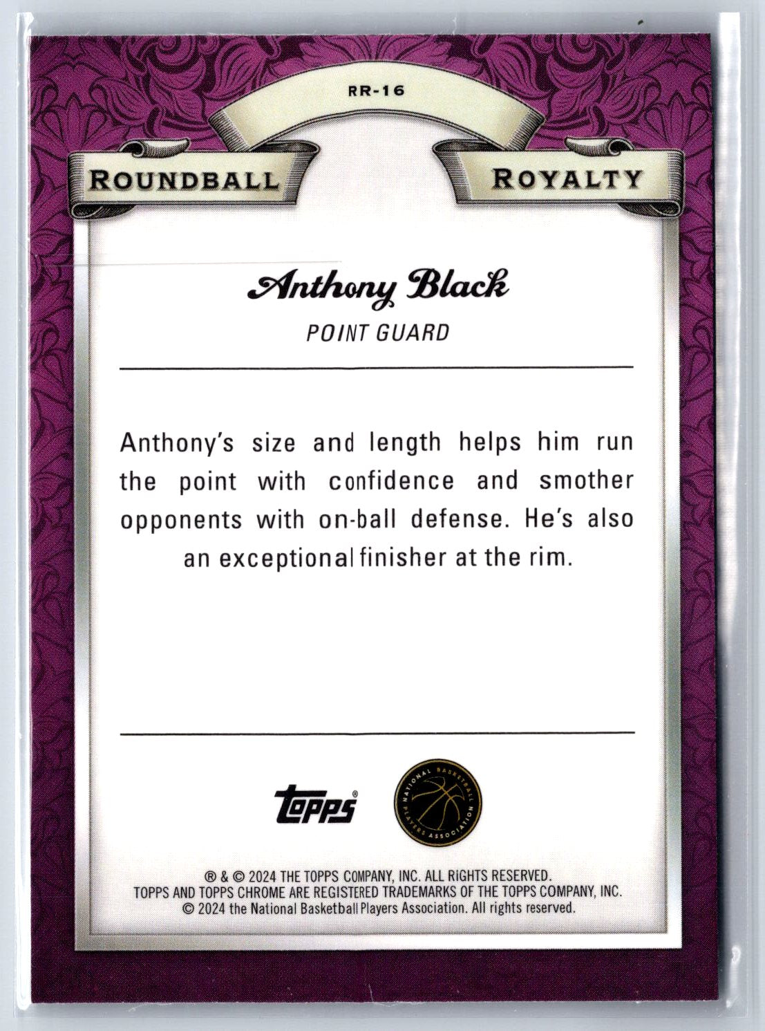 2023-24 Topps Chrome #RR-16 Anthony Black Roundball Royalty