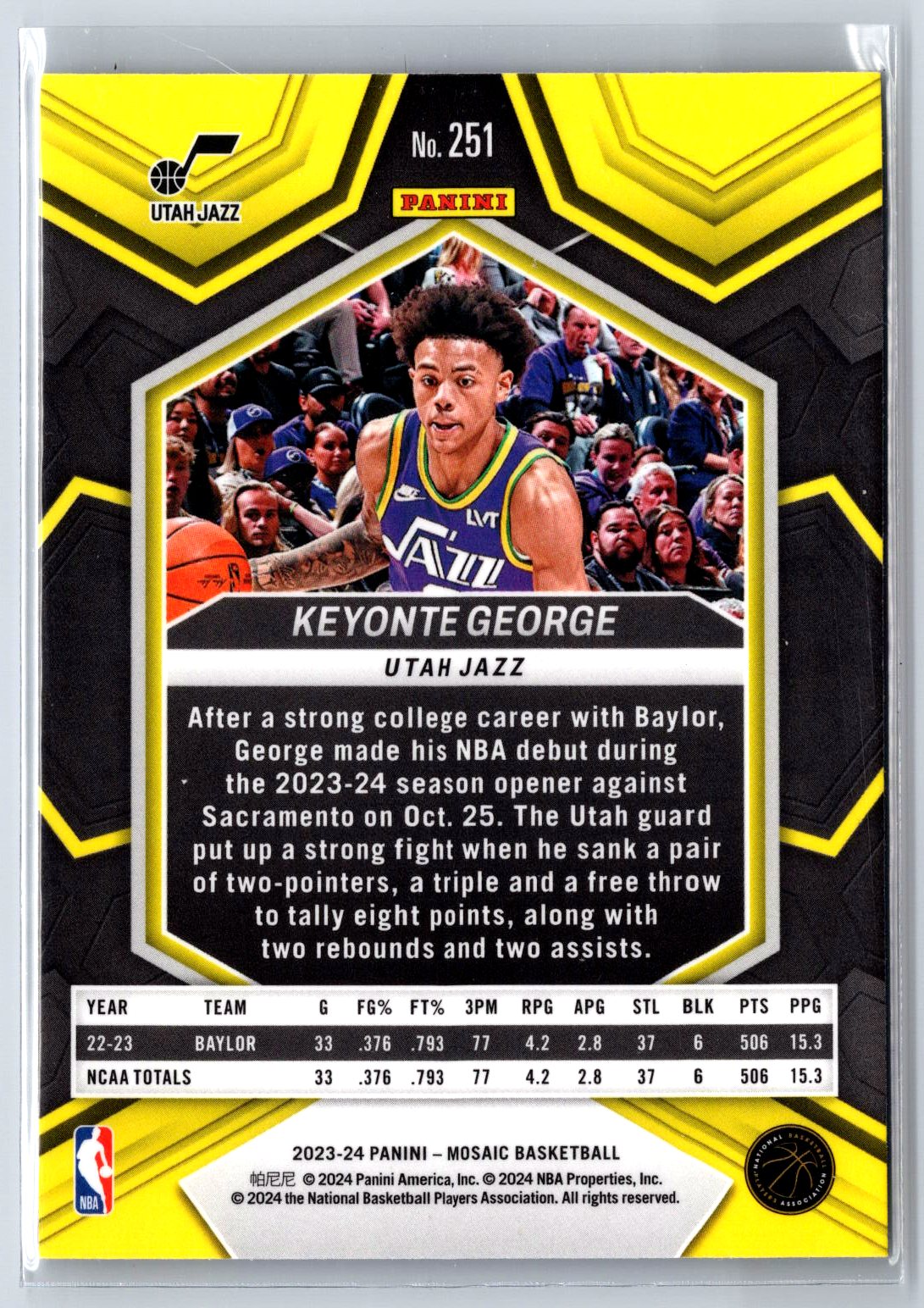 2023-24 Panini Mosaic #251 Keyonte George