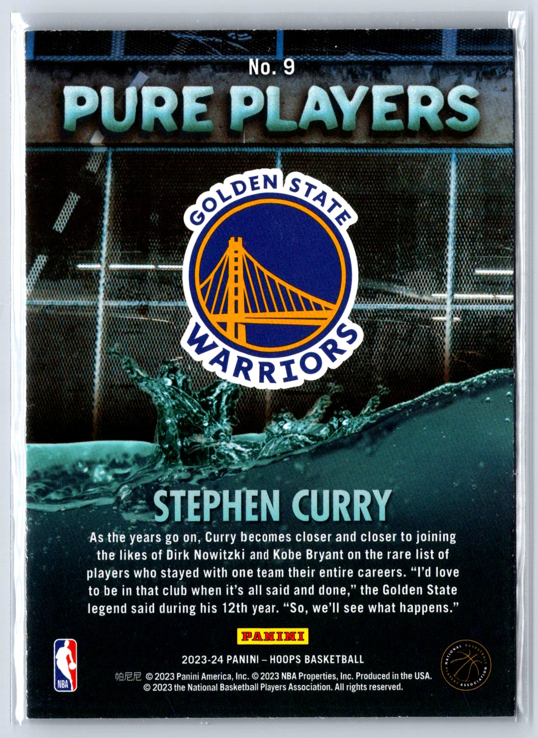 2023-24 Hoops #9 Stephen Curry Pure Players Holo