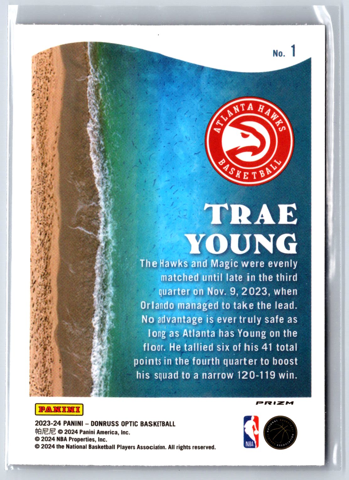 2023-24 Donruss Optic #1 Trae Young Splash Purple