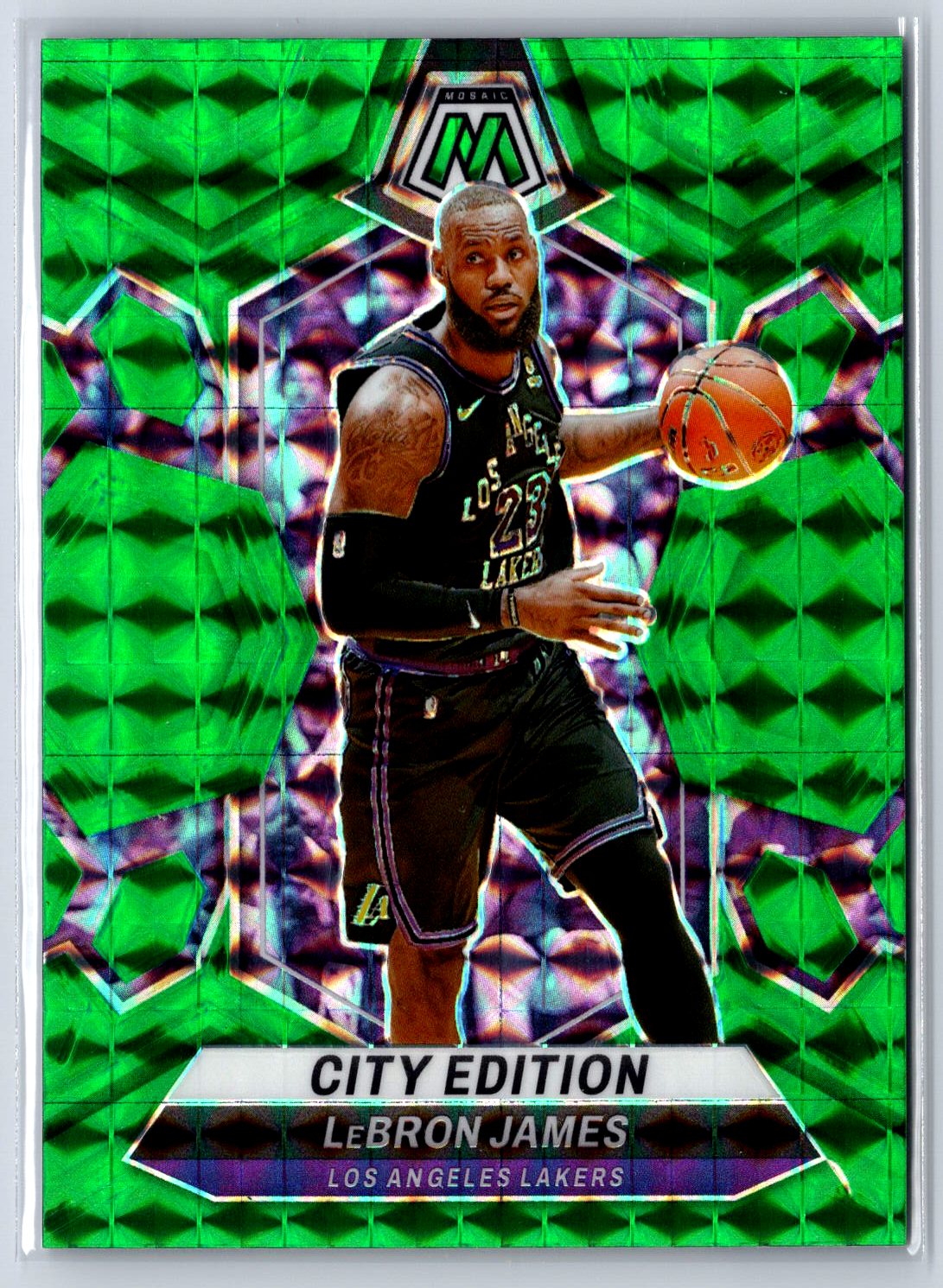 2023-24 Panini Mosaic #278 LeBron James Green