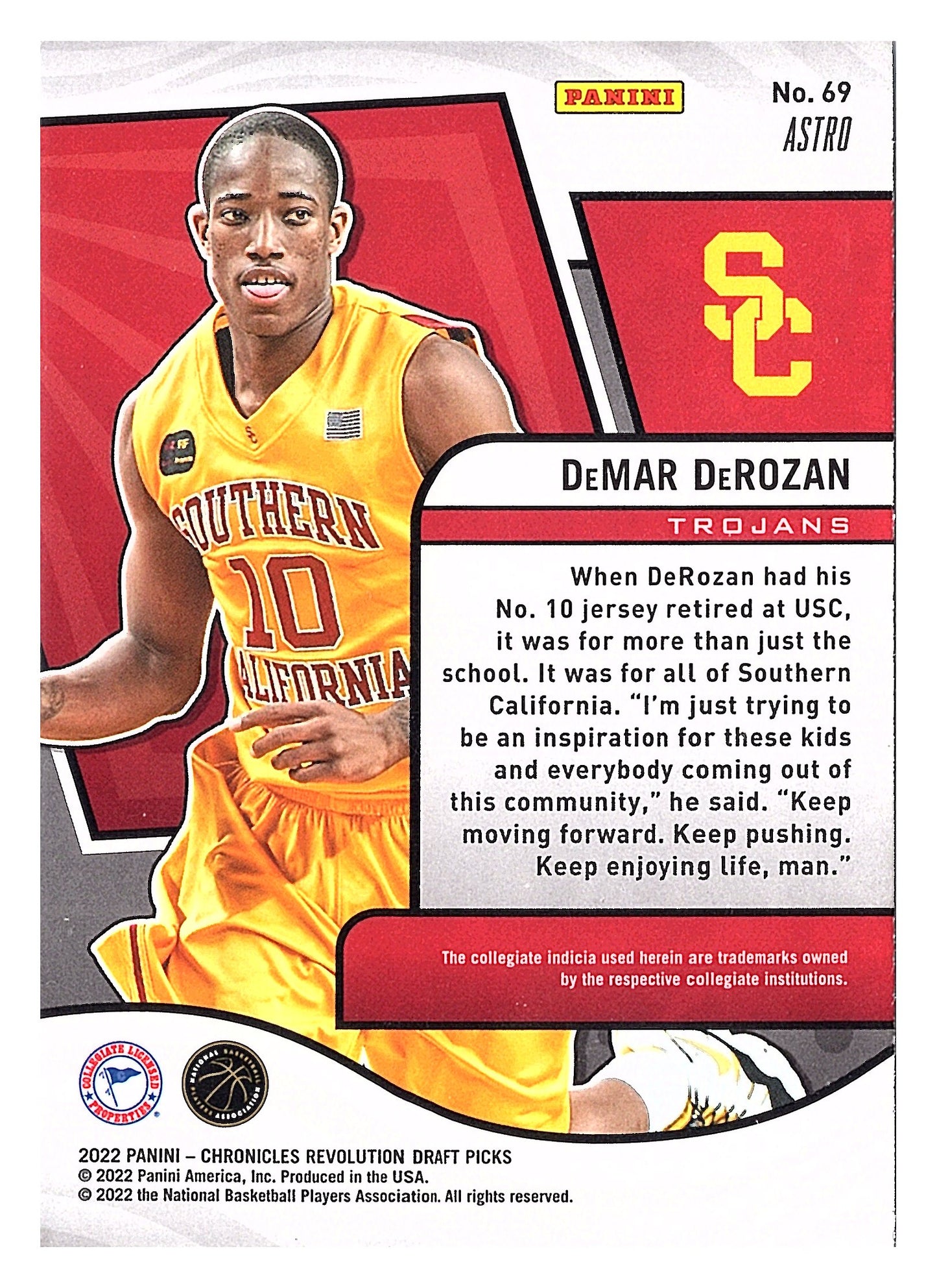 2022 Panini Chronicles Draft Picks #69 DeMar DeRozan Revolution Astro