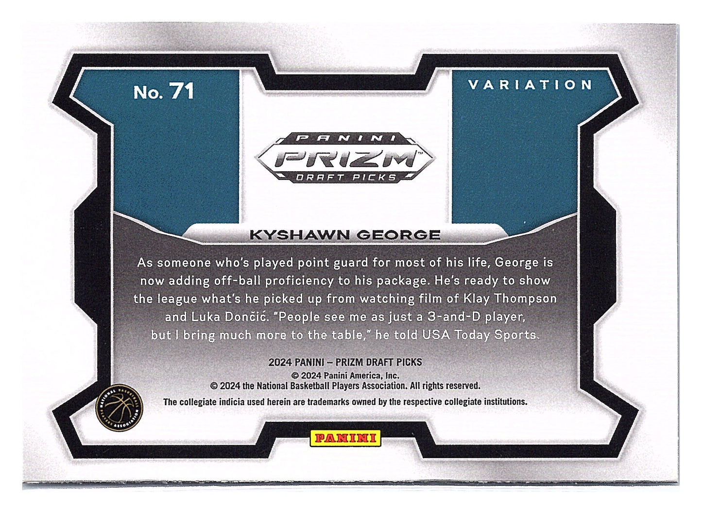 2024 Panini Prizm Draft Picks #71b Kyshawn George