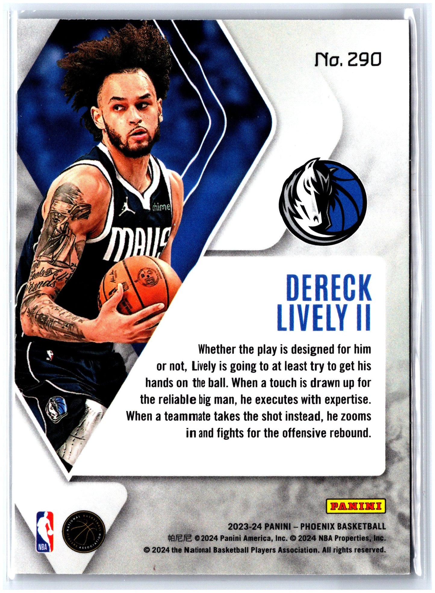 2023-24 Panini Phoenix #290 Dereck Lively II Phoenix Red Ice