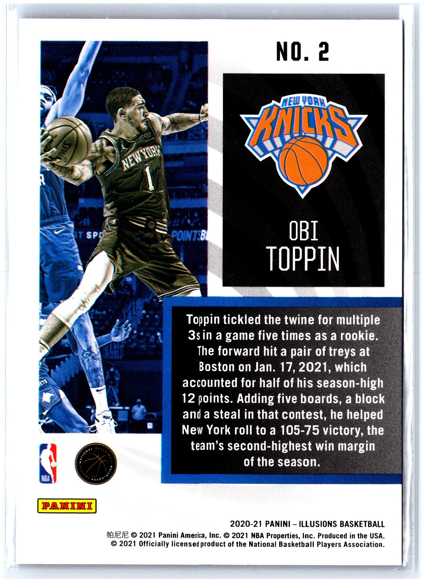 2020-21 Panini Illusions #2 Obi Toppin Instant Impact