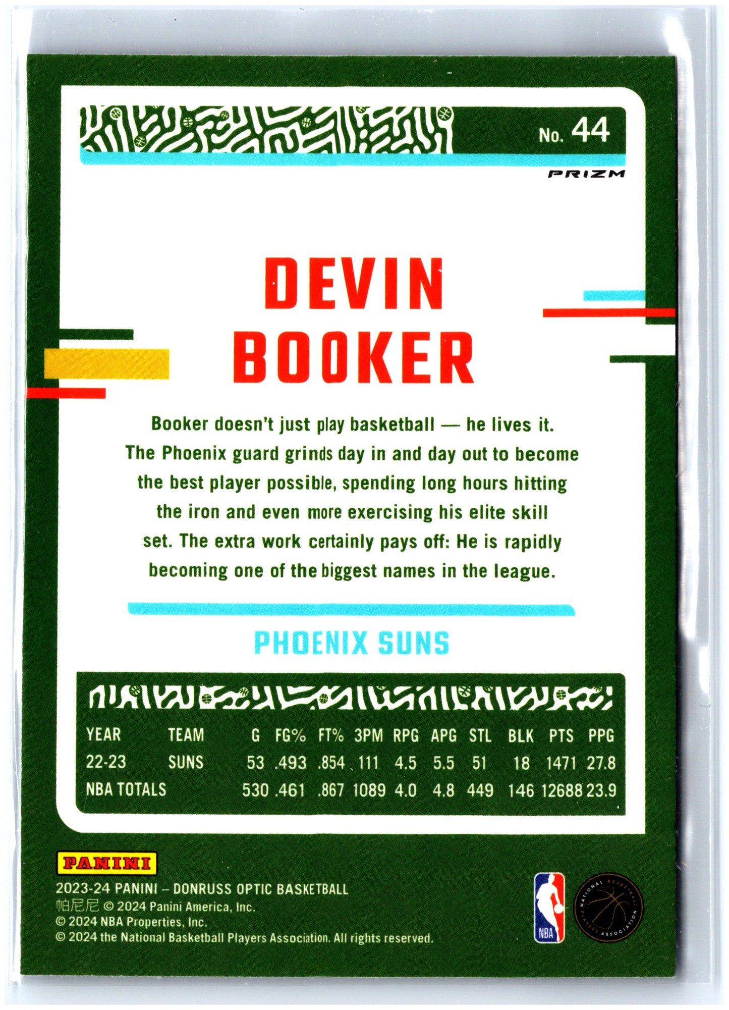 2023-24 Donruss Optic #44 Devin Booker Holo
