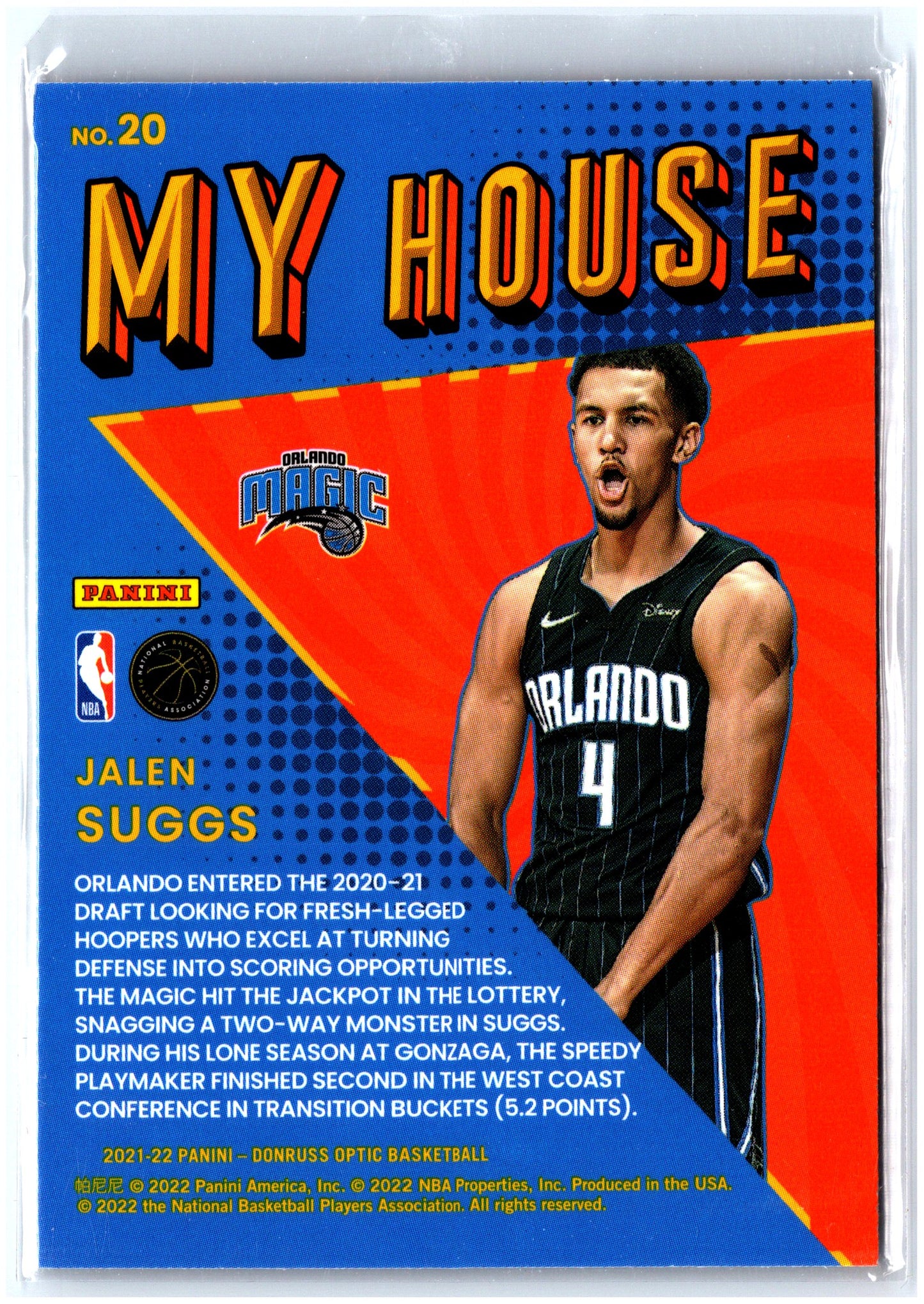 2021-22 Donruss Optic #20 Jalen Suggs My House