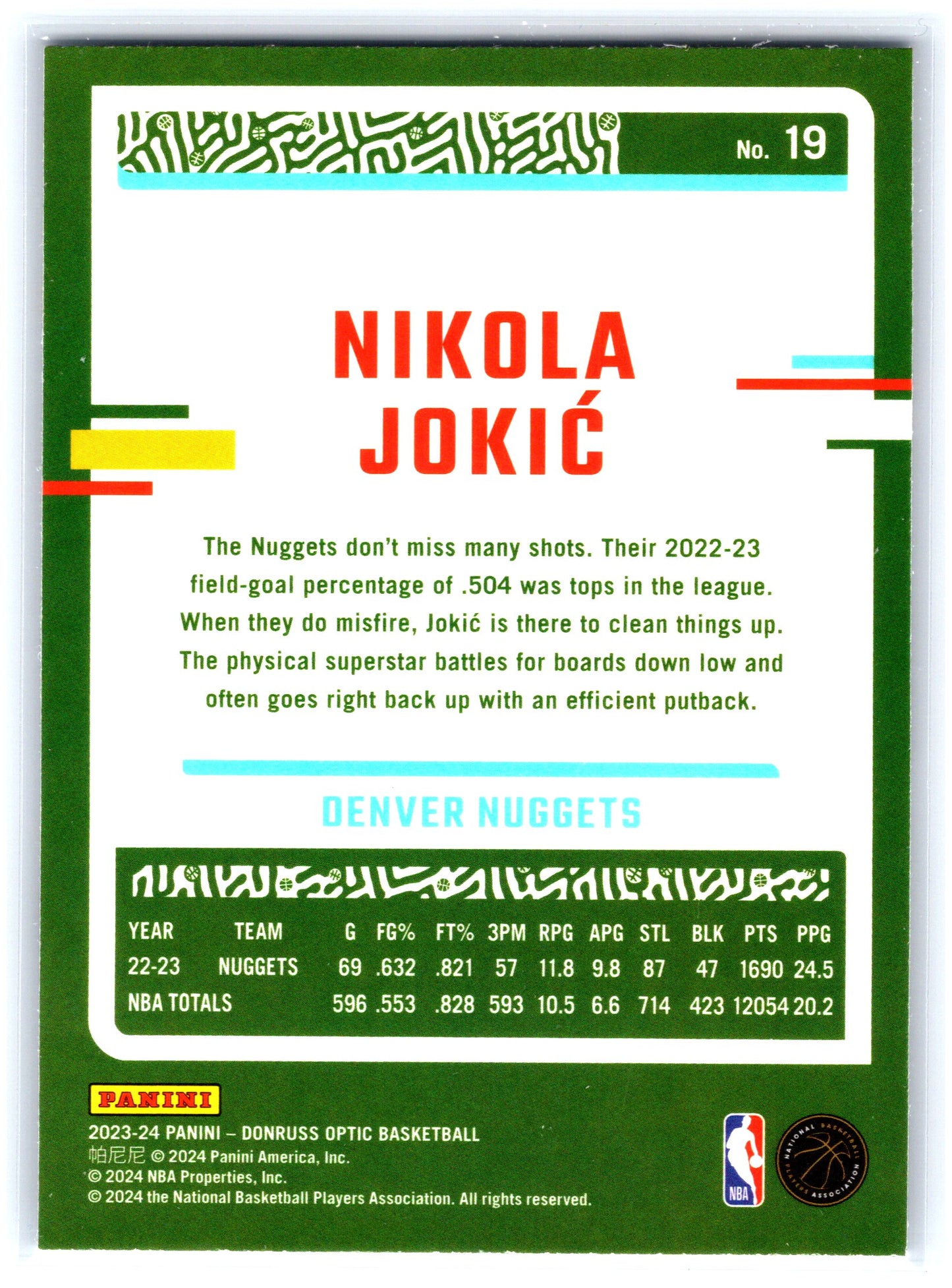 2023-24 Donruss Optic #19 Nikola Jokic