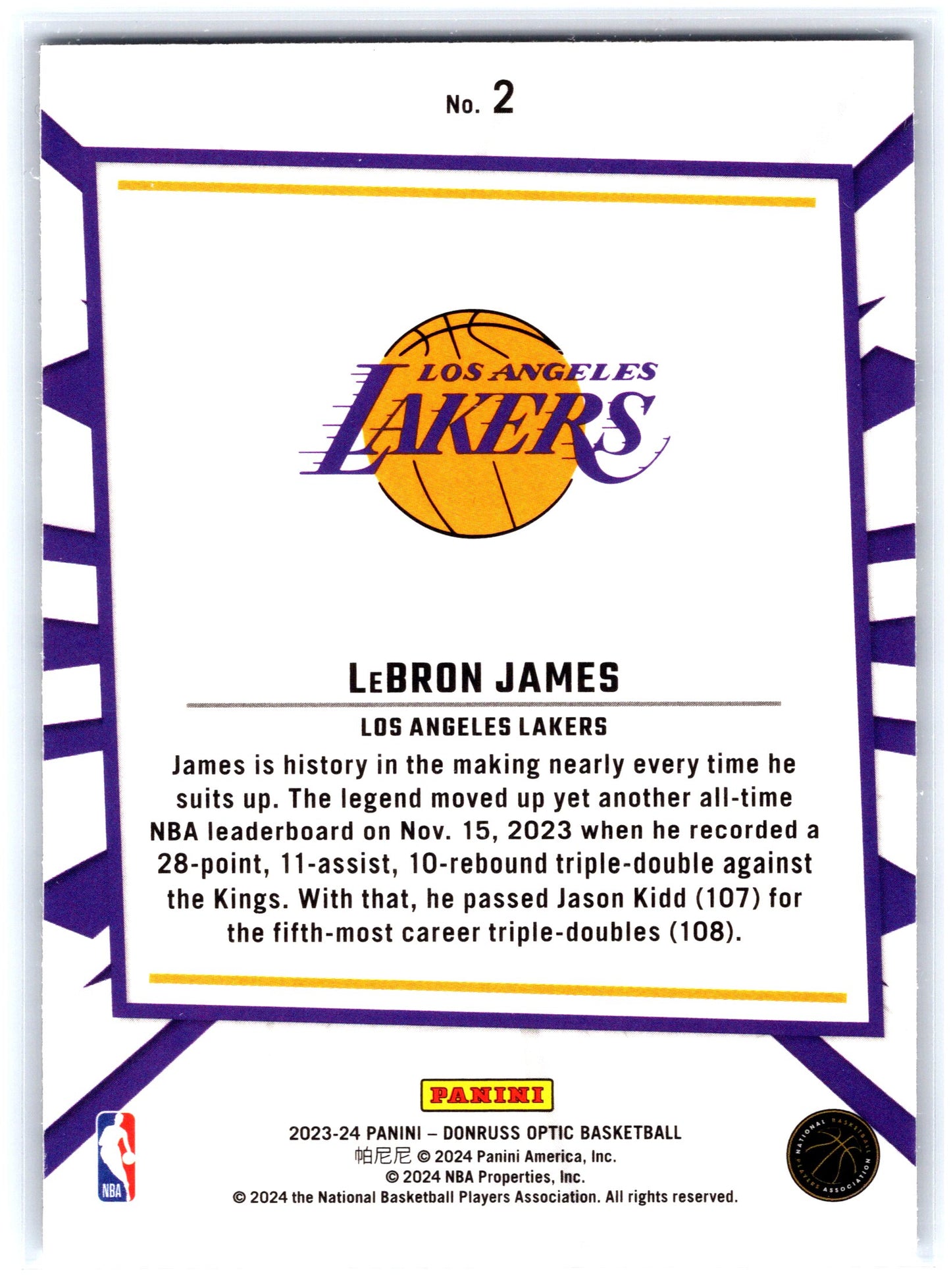 2023-24 Donruss Optic #2 LeBron James My House