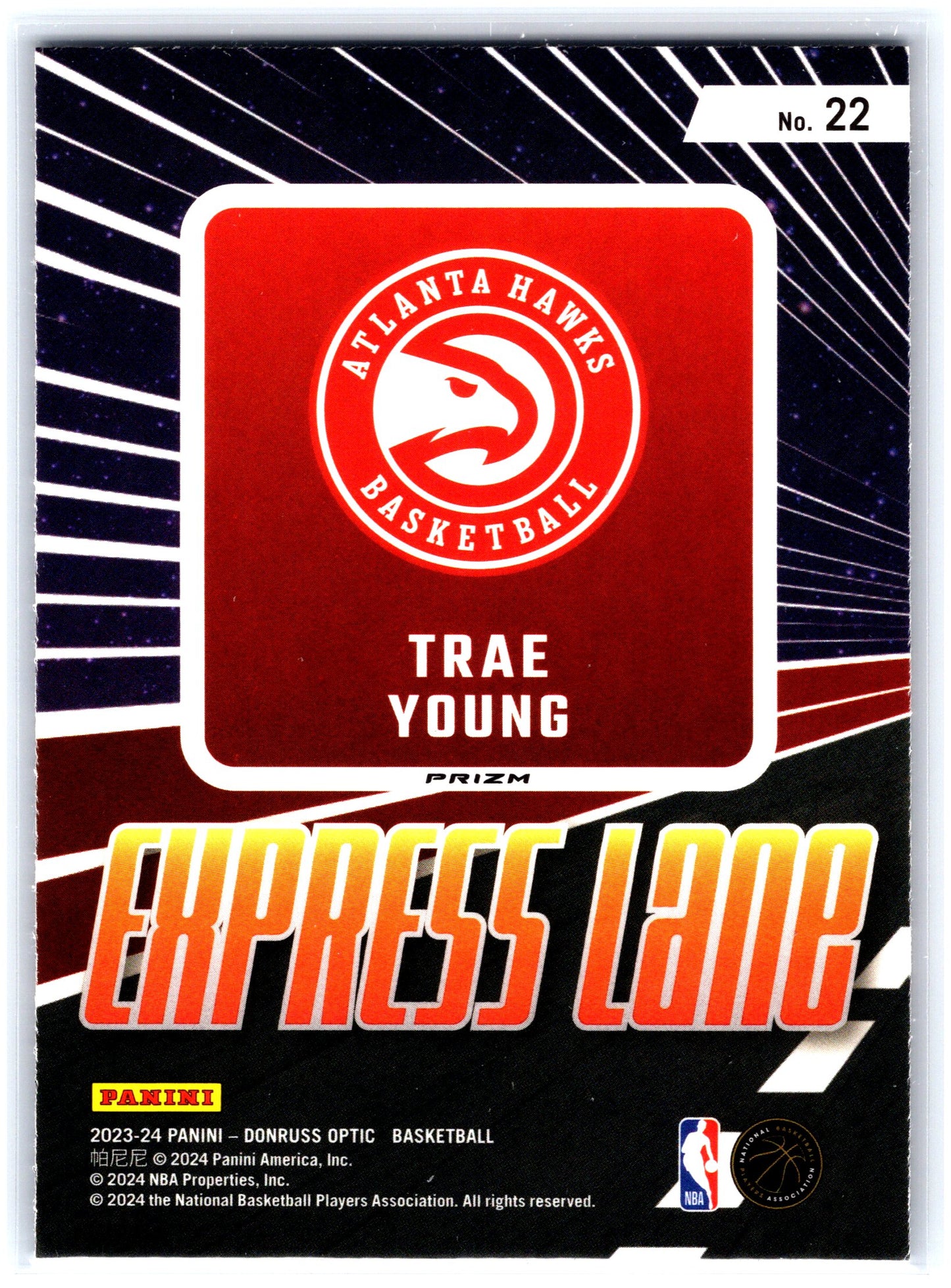 2023-24 Donruss Optic #22 Trae Young Express Lane Purple