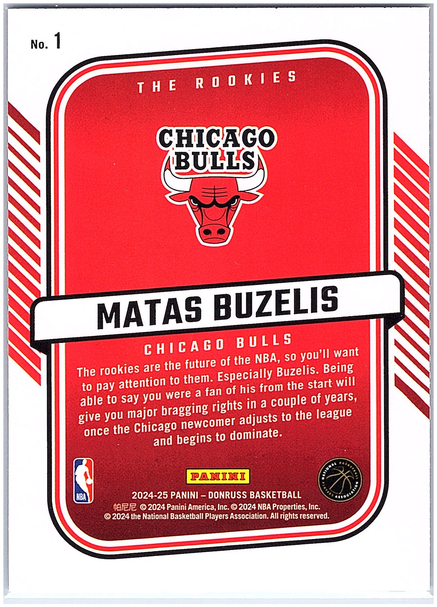 2024-25 Donruss #1 Matas Buzelis The Rookies