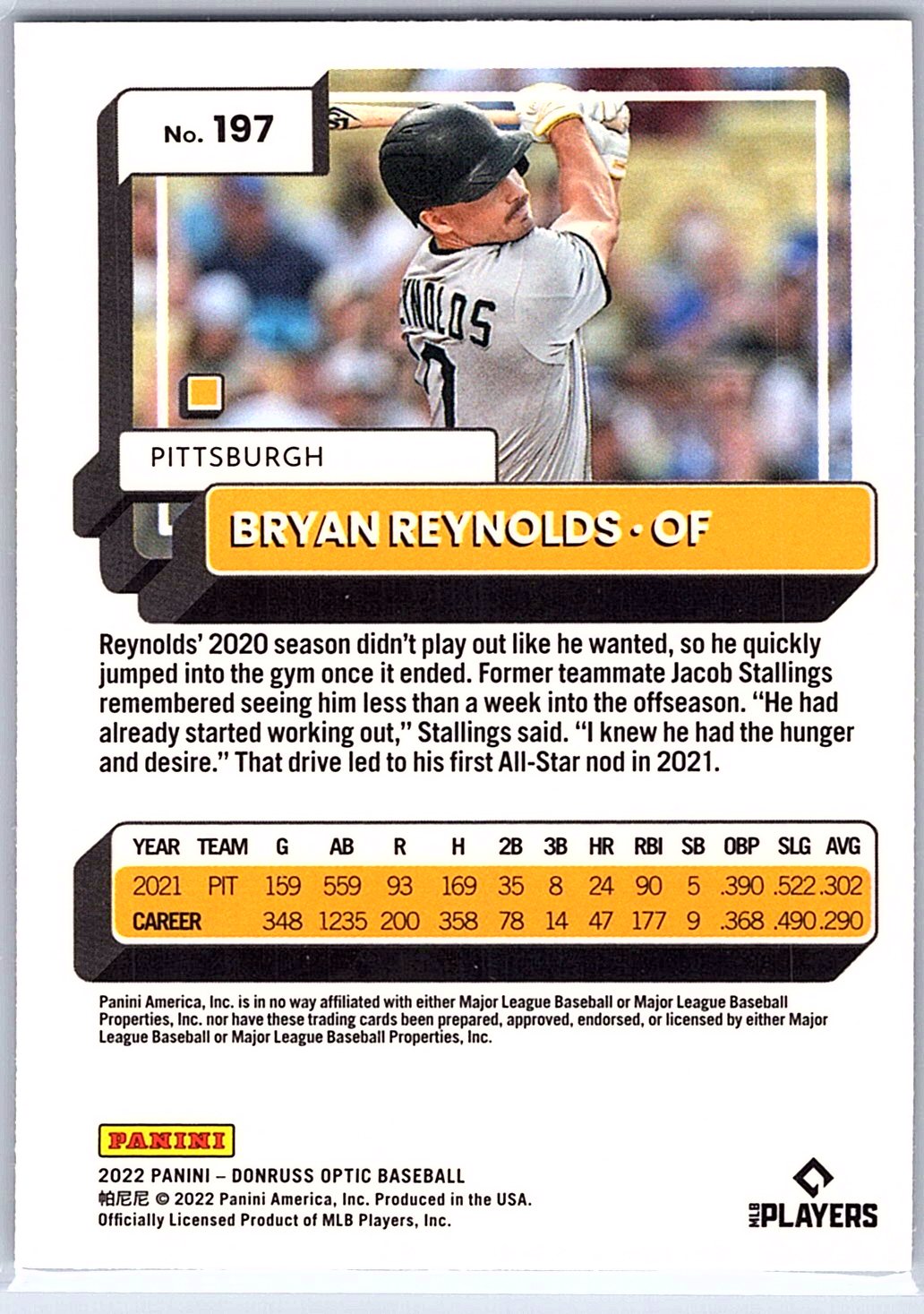 2022 Donruss Optic #197 Bryan Reynolds