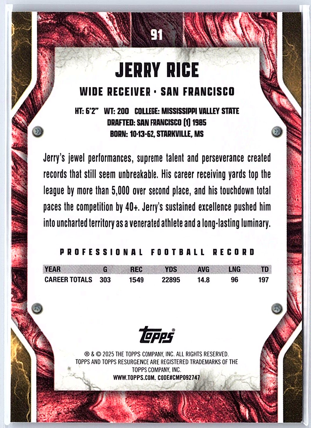 2024 Topps Resurgence #91 Jerry Rice