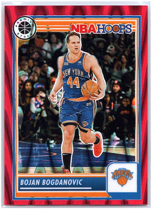 2023-24 Hoops Premium Stock #208 Bojan Bogdanovic Red Seismic Prizm #/199