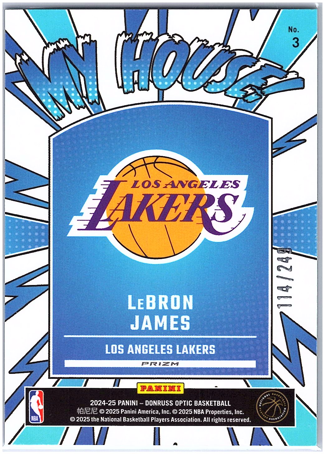 2024-25 Donruss Optic #3 LeBron James My House Hyper Green #/249