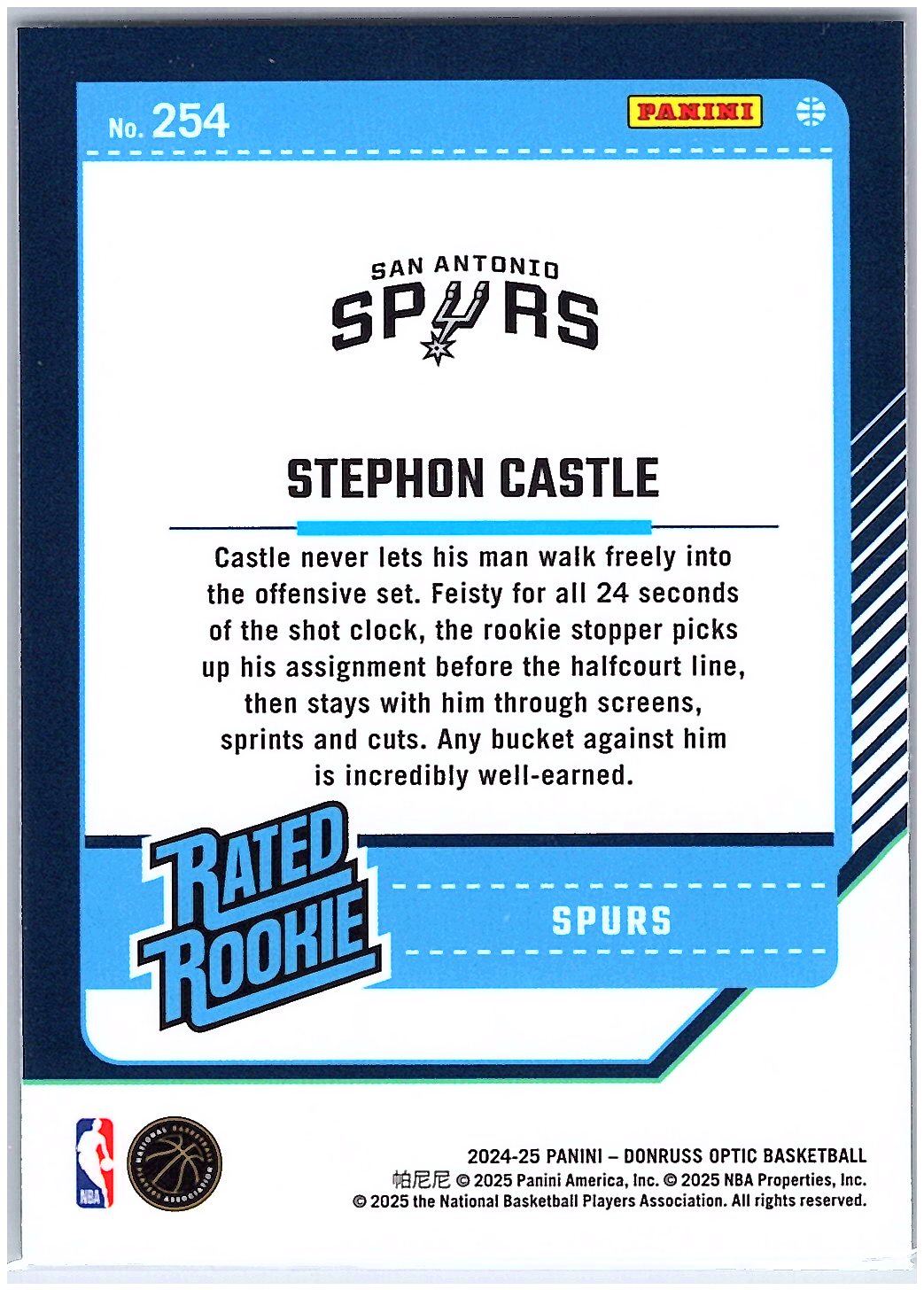 2024-25 Donruss Optic #254 Stephon Castle