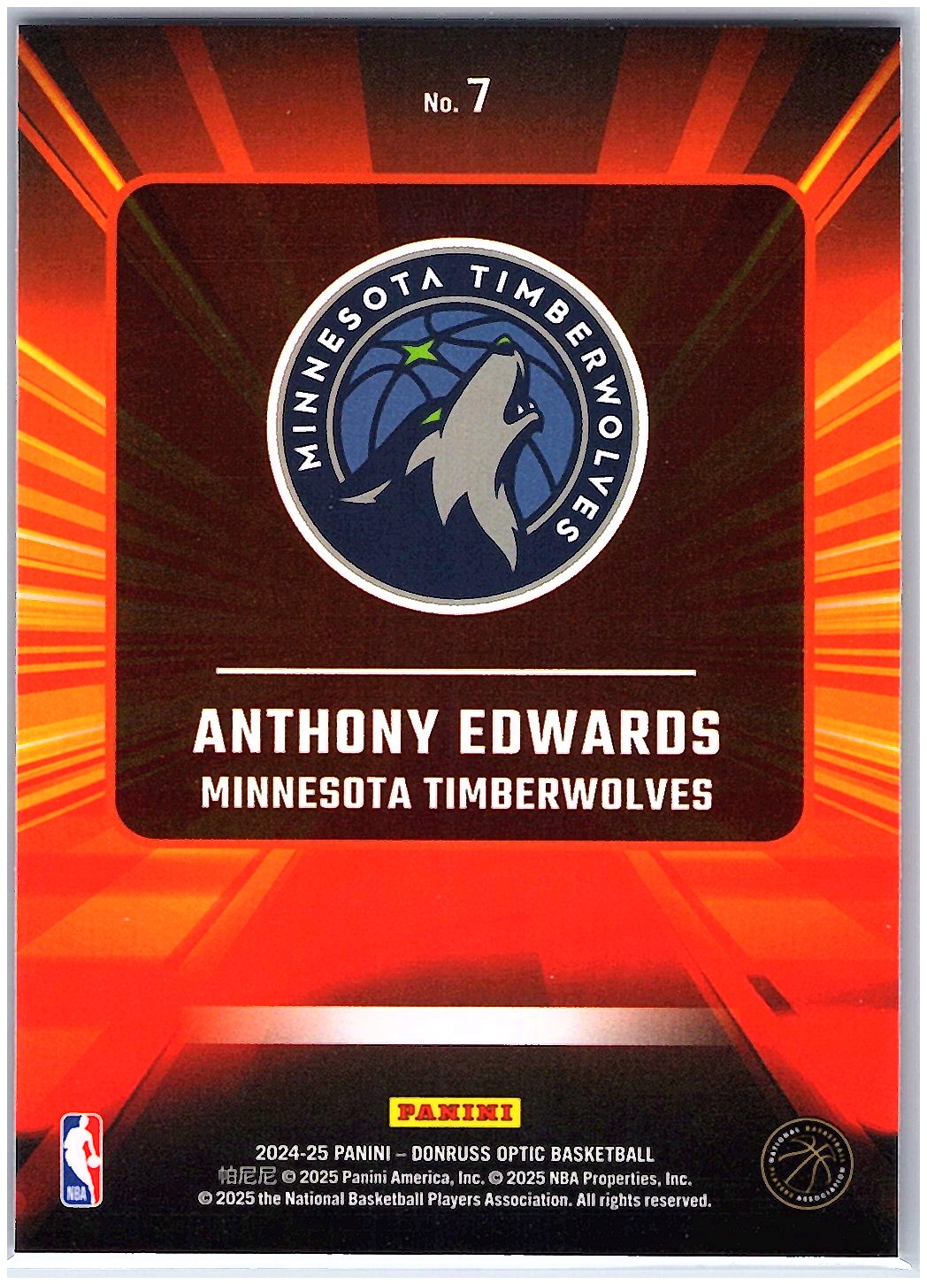 2024-25 Donruss Optic #7 Anthony Edwards Express Lane