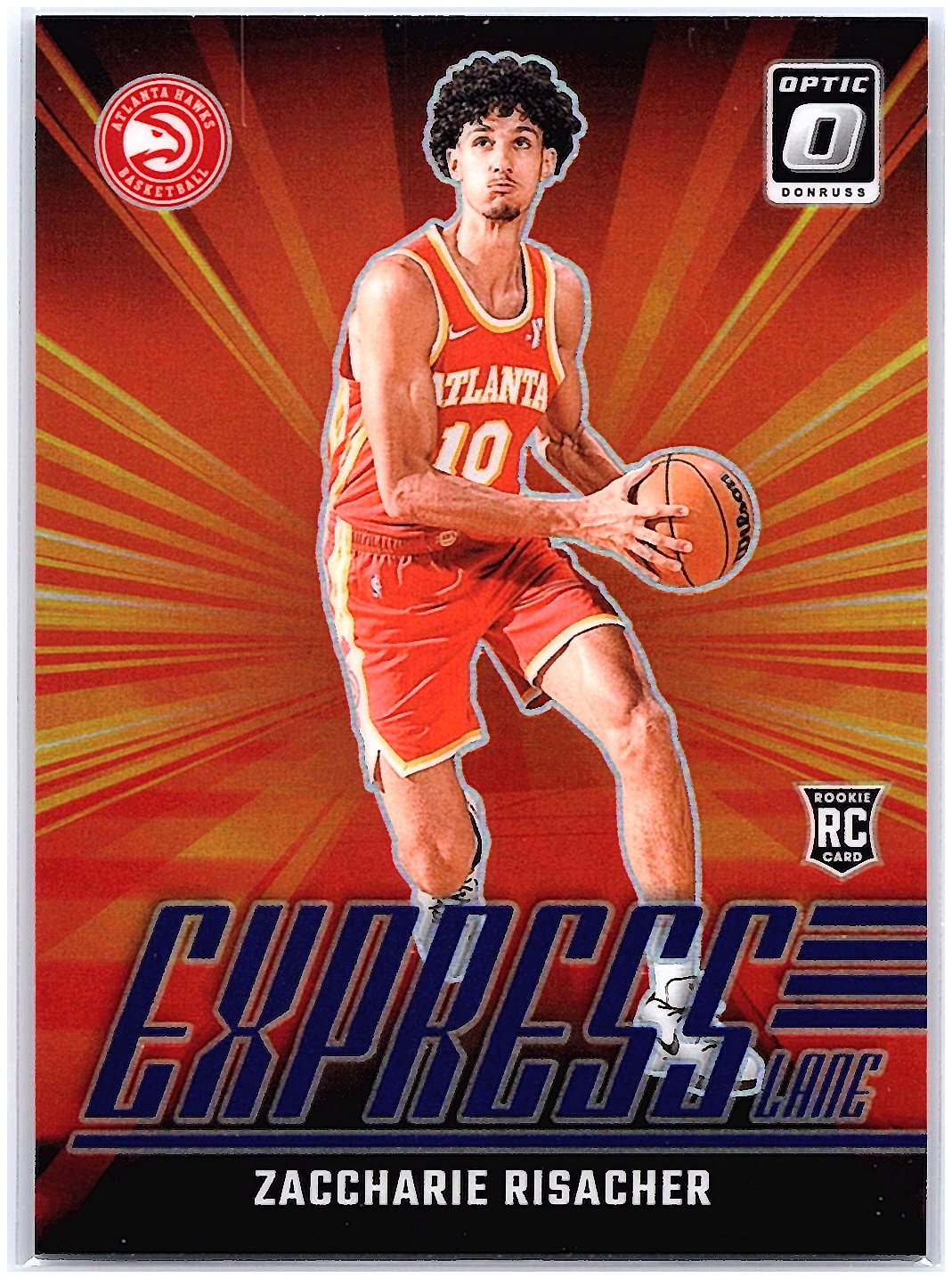 2024-25 Donruss Optic #23 Zaccharie Risacher Express Lane Purple