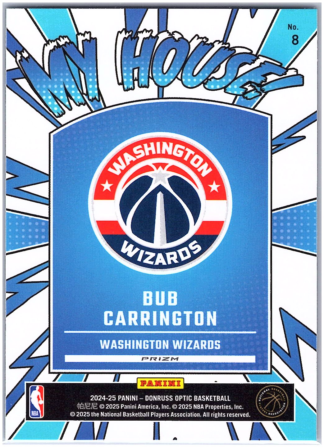 2024-25 Donruss Optic #8 Bub Carrington My House Purple