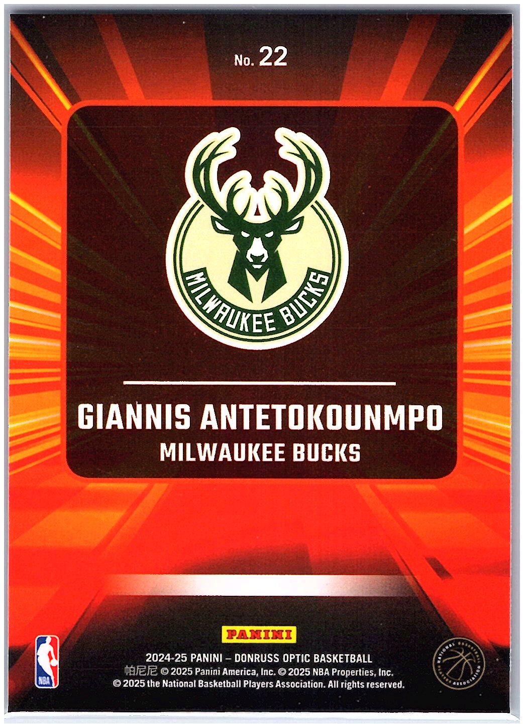 2024-25 Donruss Optic #22 Giannis Antetokounmpo Express Lane