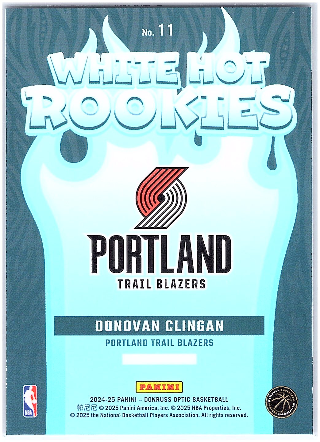 2024-25 Donruss Optic #11 Donovan Clingan White Hot Rookies