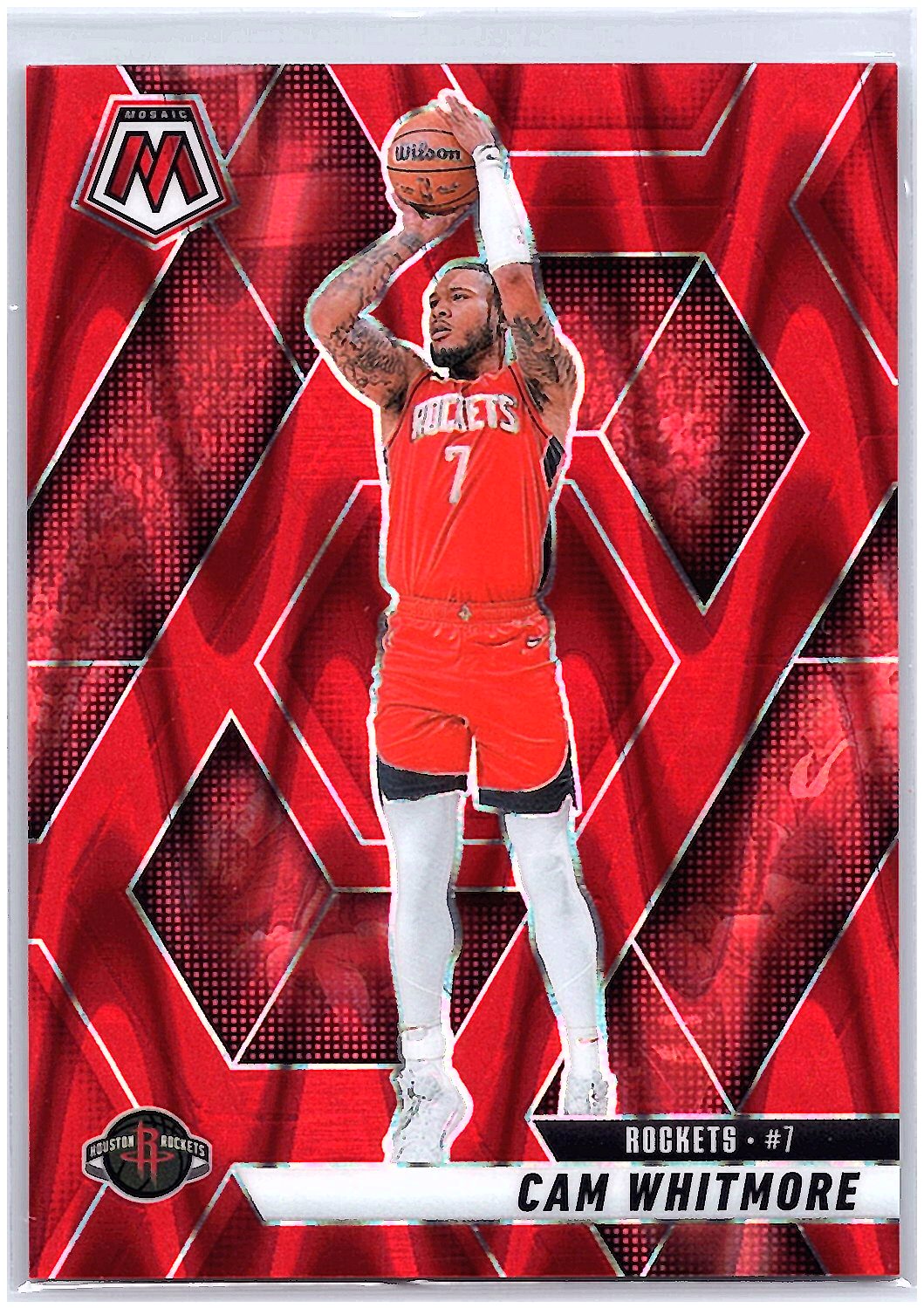 2024-25 Panini Mosaic #171 Cam Whitmore Red Seismic Mosaic #/299