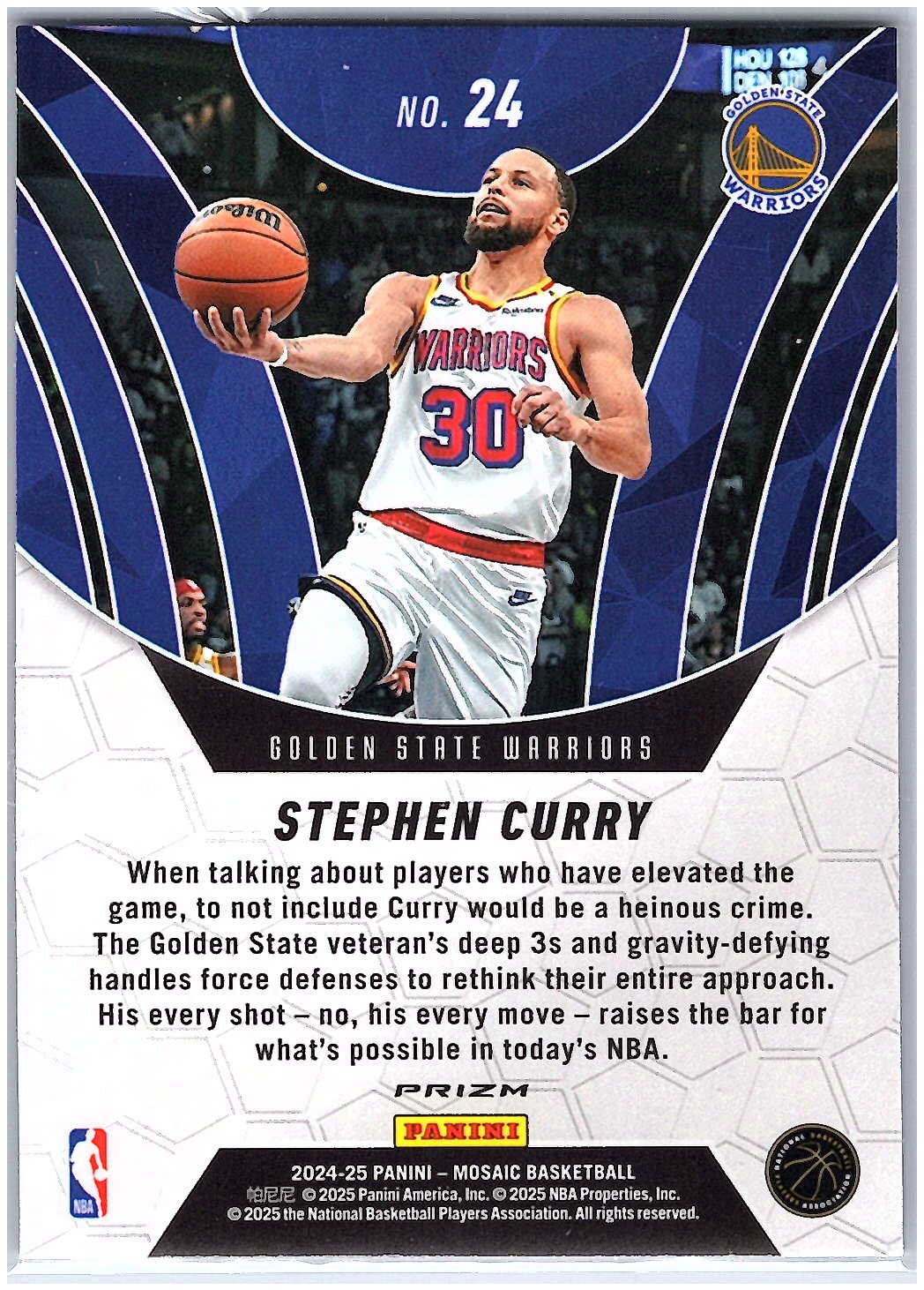 2024-25 Panini Mosaic #24 Stephen Curry Elevate Mosaic Green