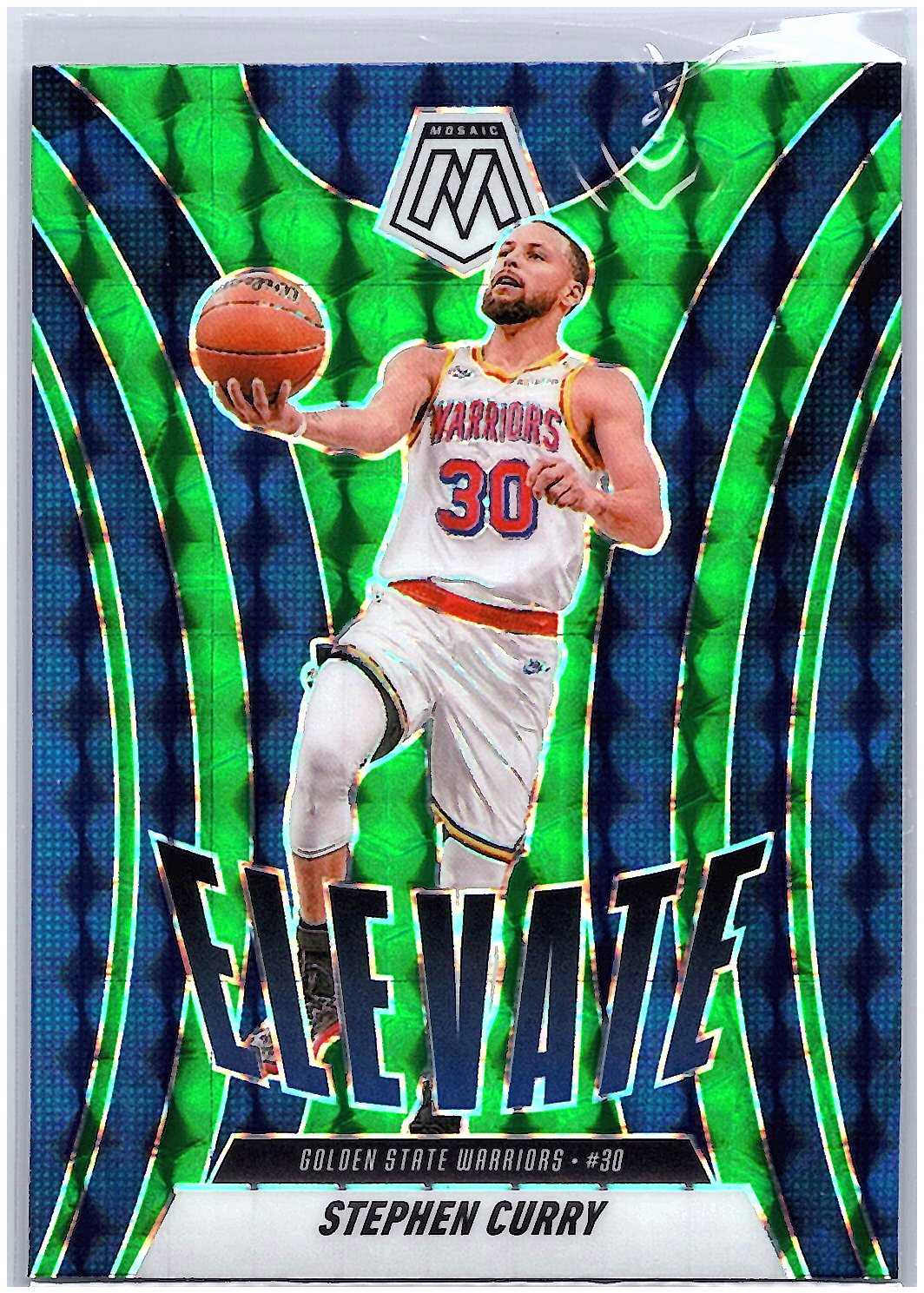 2024-25 Panini Mosaic #24 Stephen Curry Elevate Mosaic Green