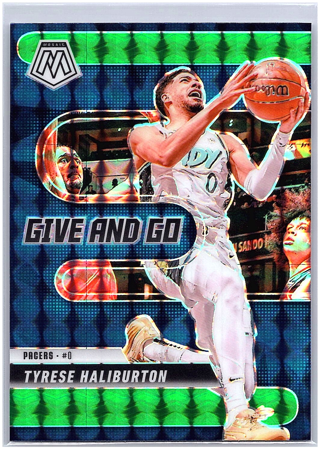 2024-25 Panini Mosaic #10 Tyrese Haliburton Give and Go Mosaic Green