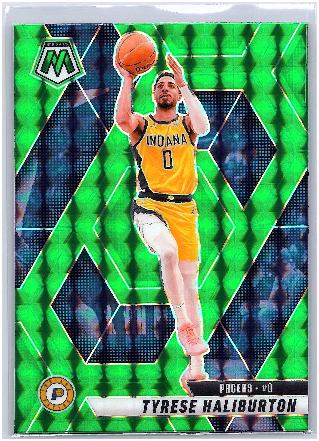 2024-25 Panini Mosaic #85 Tyrese Haliburton Green Ice Mosaic
