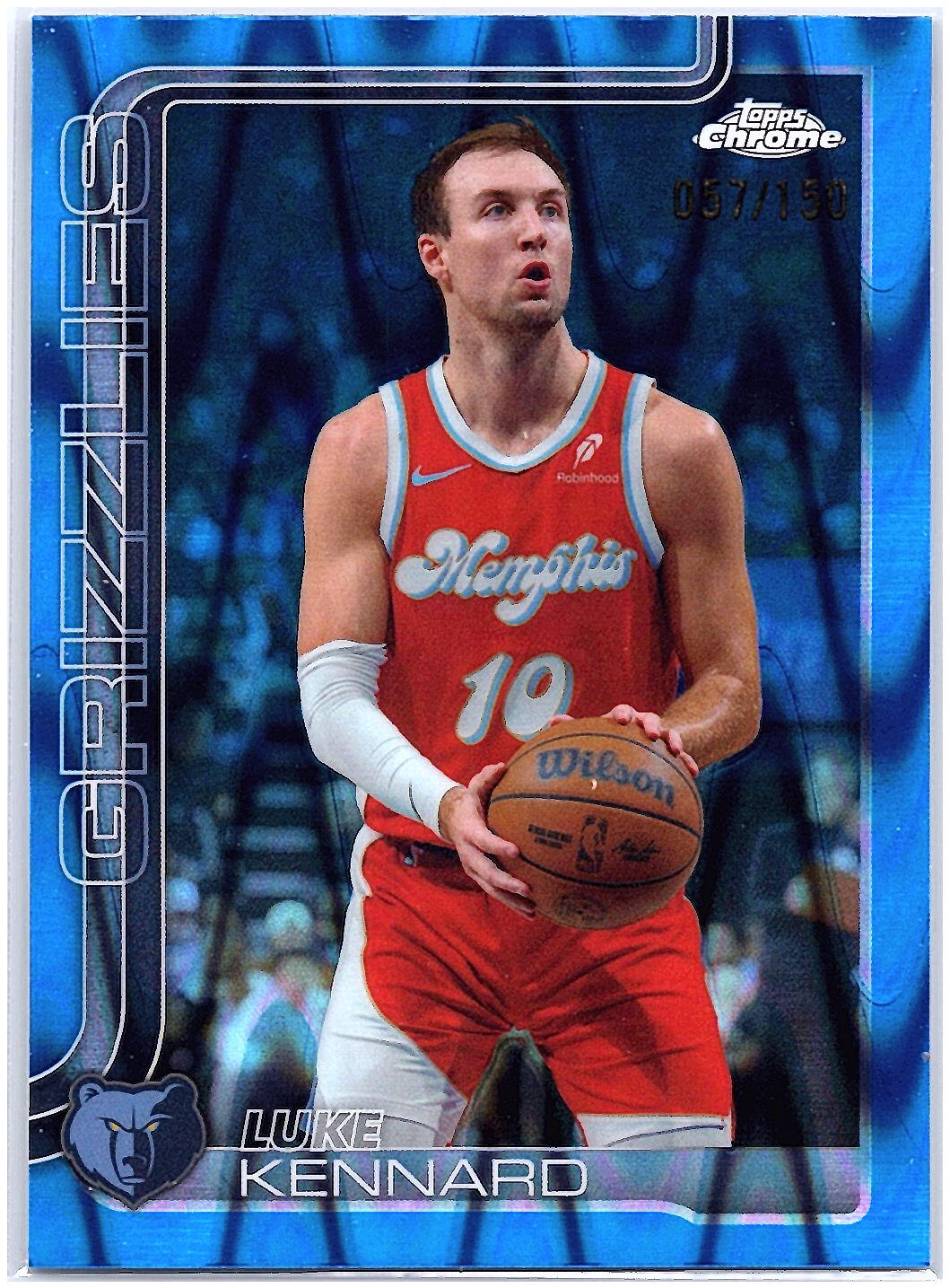 2025-26 Topps Chrome #117 Luke Kennard Blue Wave Refractor #/150