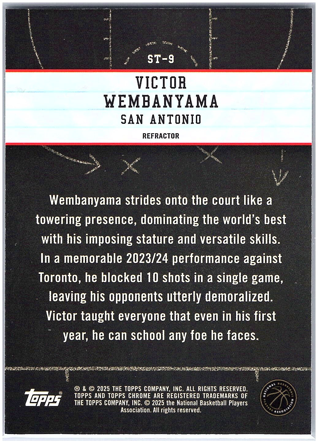 2024-25 Topps Chrome #ST-9 Victor Wembanyama Show and Tell Basketball Refractor
