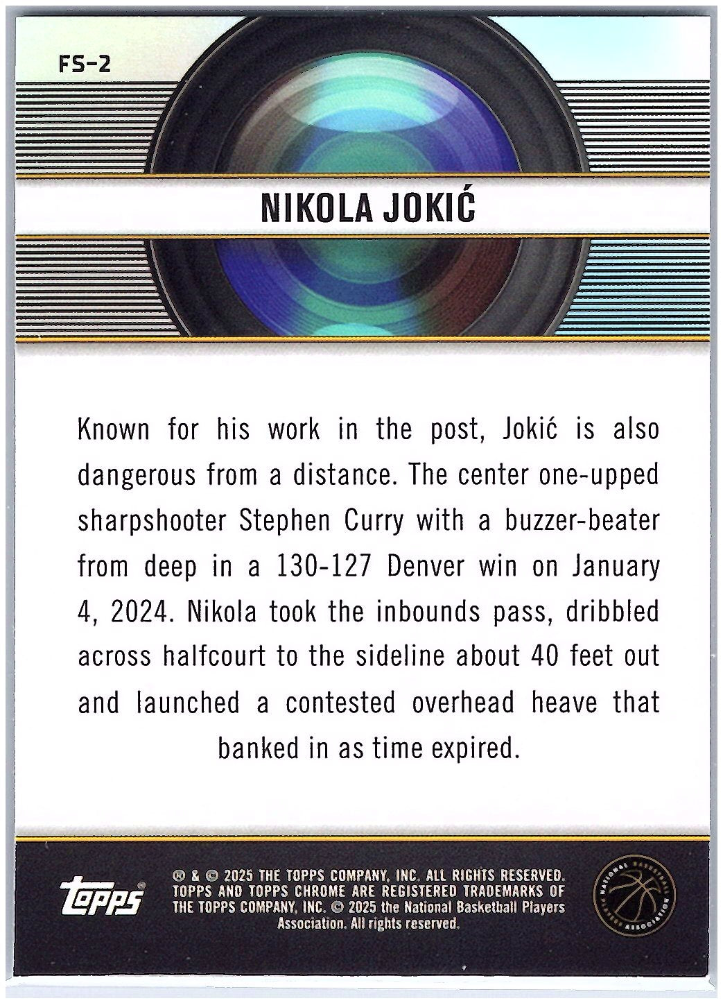 2024-25 Topps Chrome #FS-2 Nikola Jokić Film Study