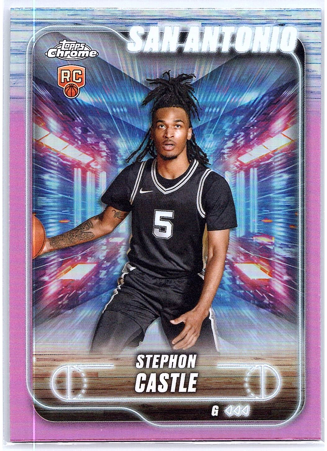 2024-25 Topps Chrome #122 Stephon Castle Pink Refractor