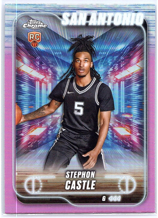 2024-25 Topps Chrome #122 Stephon Castle Pink Refractor