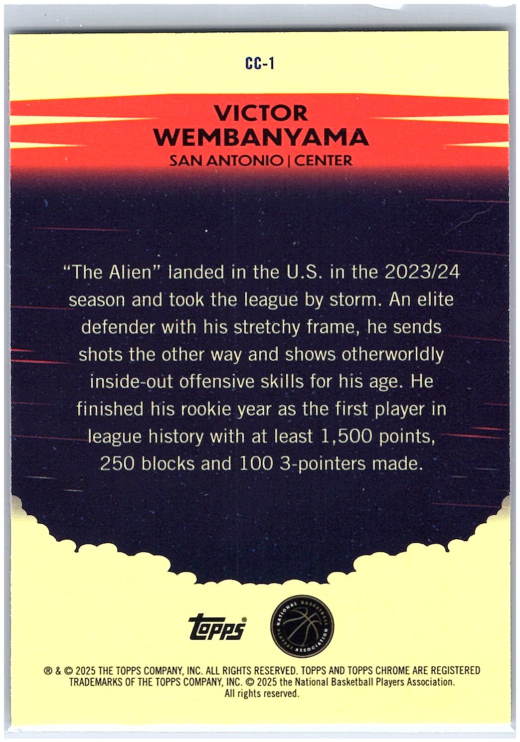 2024-25 Topps Chrome #CC-1 Victor Wembanyama Countdown Complete