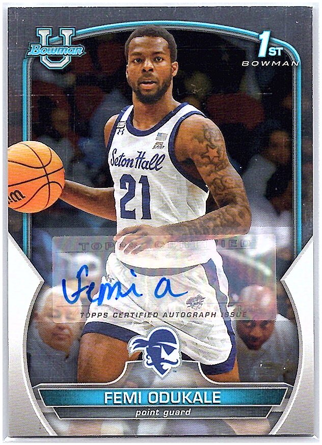 2022-23 Bowman University Chrome #20 Femi Odukale Chrome Prospect Autographs