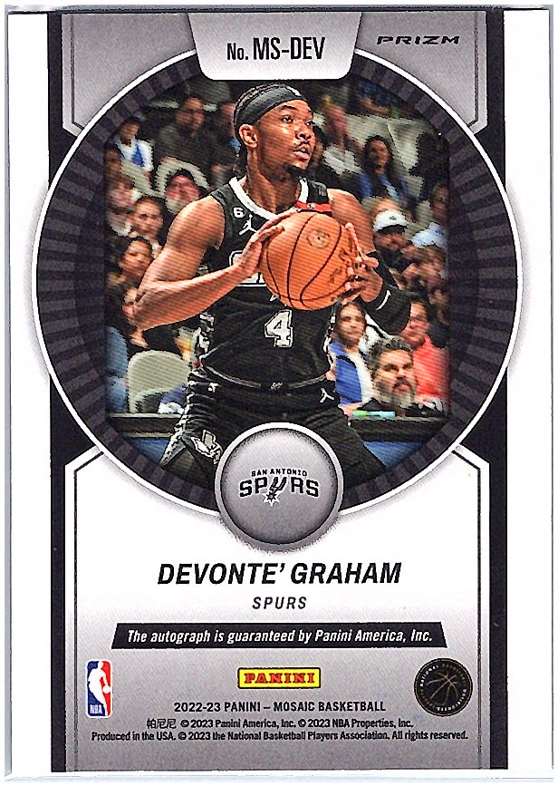 2022-23 Panini Mosaic #MS-DEV Devonte' Graham Scripts