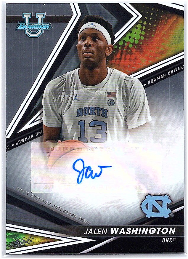 2022-23 Bowman #BOA-JWA Jalen Washington Best of 2022 Autographs Refractors