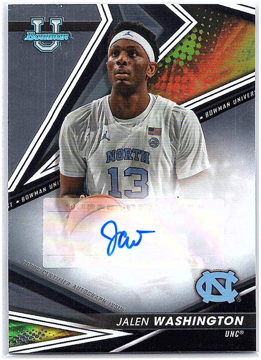 2022-23 Bowman #BOA-JWA Jalen Washington Best of 2022 Autographs Refractors