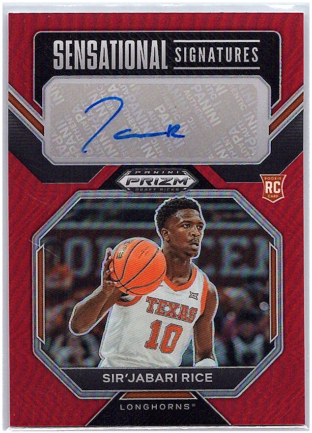 2023 Panini Prizm Active Picks #SS-SJR Sir'Jabari Rice Signatures Red /149