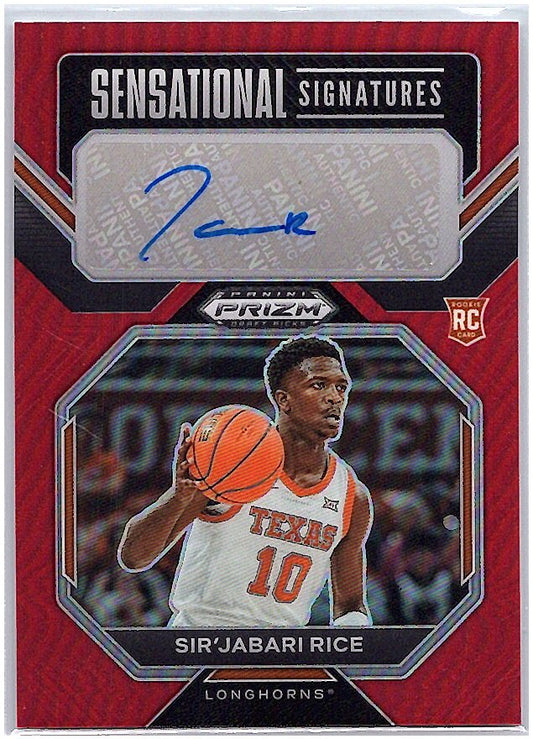2023 Panini Prizm Active Picks #SS-SJR Sir'Jabari Rice Signatures Red /149