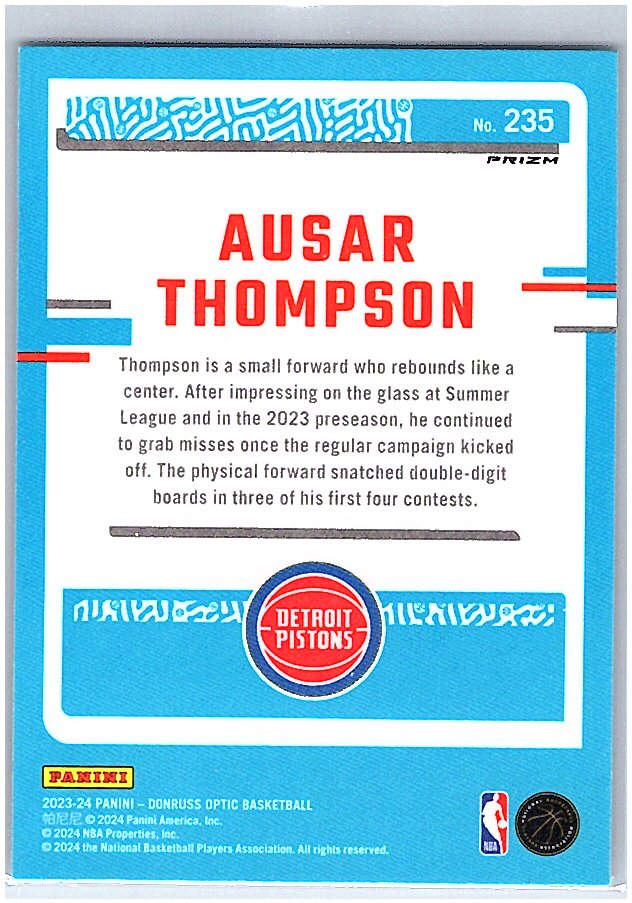 2023-24 Donruss Optic #235 Ausar Thompson Holo