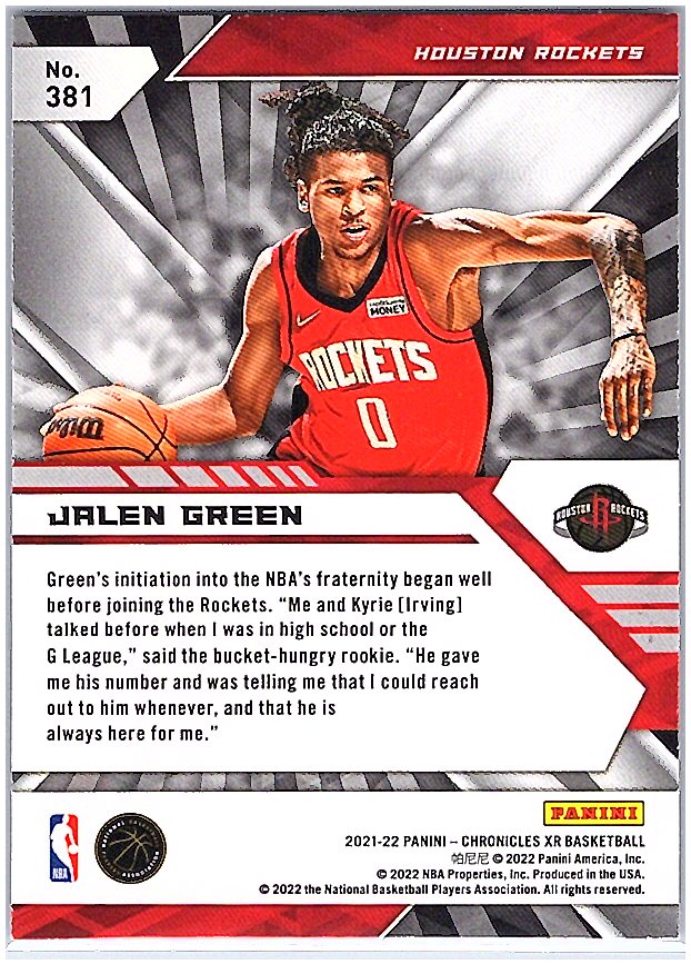 2021-22 Panini Chronicles #381 Jalen Green Bronze