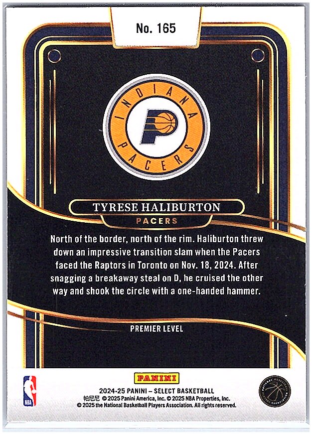 2024-25 Panini Select #165 Tyrese Haliburton Blue (Retail)