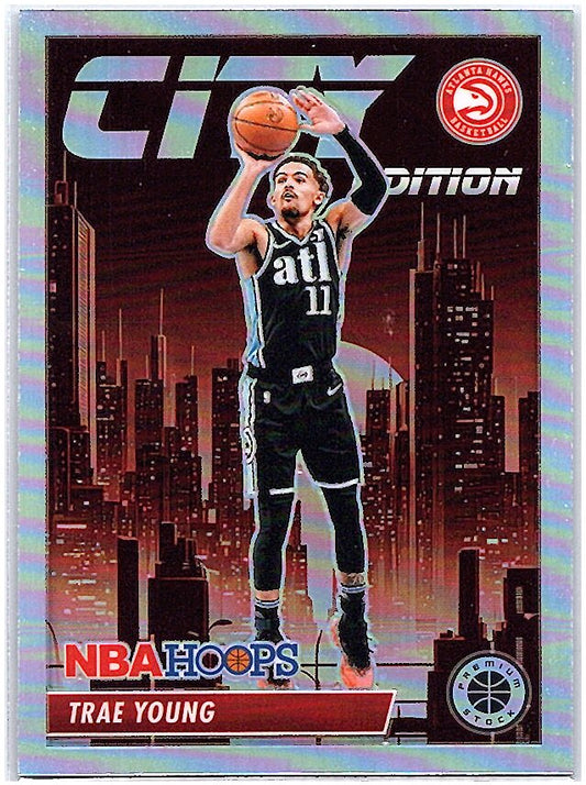 2023-24 Hoops Premium Stock #28 Trae Young City Edition Premium