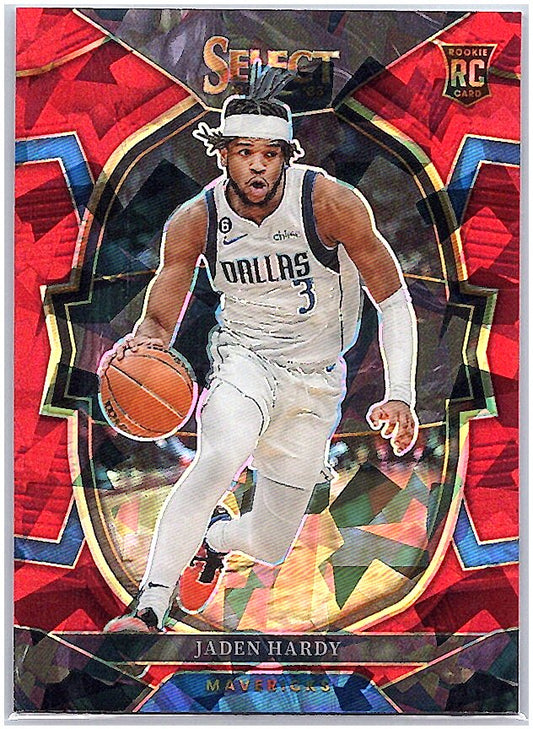 2022-23 Panini Select #80 Jaden Hardy Red Cracked Ice Prizms